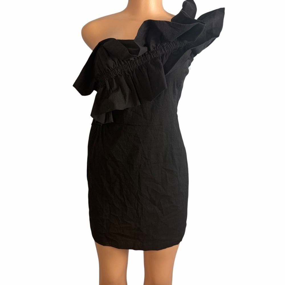 TCEC Black One-Shoulder Ruffle Dress - Picture 4 of 10